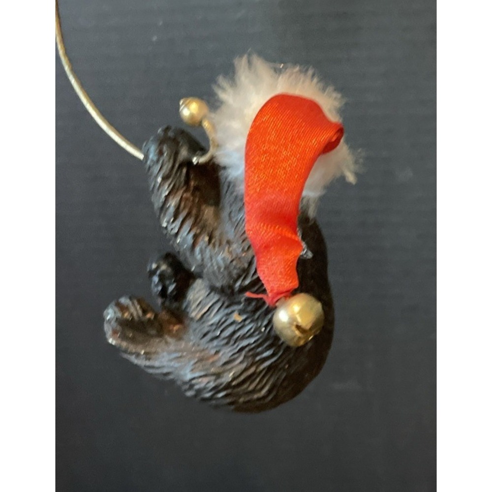 Black Bear Bears Honey Comb Bee Christmas Dangling Ornaments Resin Set Of 6 - Picture 5 of 7